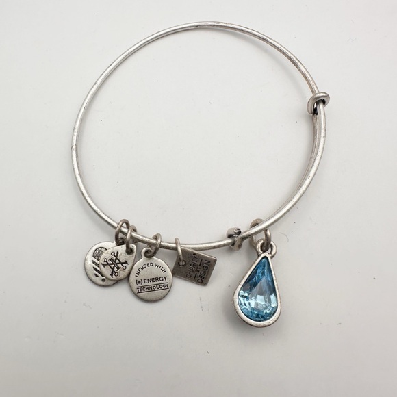 Alex and Ani Living Water Bangle Bracelet Blue Summer Contemporary Jewelry - Picture 7 of 7